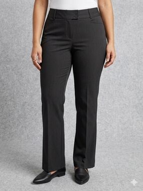 Rafaella The Curvy Boot High Rise Dress Pants Charcoal Grey Petite 14P Stretch